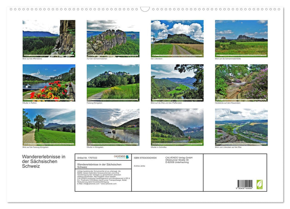 Wandererlebnisse in der Sächsischen Schweiz (CALVENDO Wandkalender 2025)