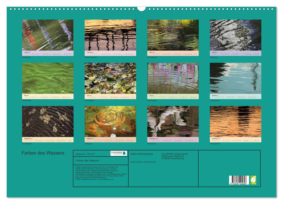 Farben des Wassers (CALVENDO Wandkalender 2025)