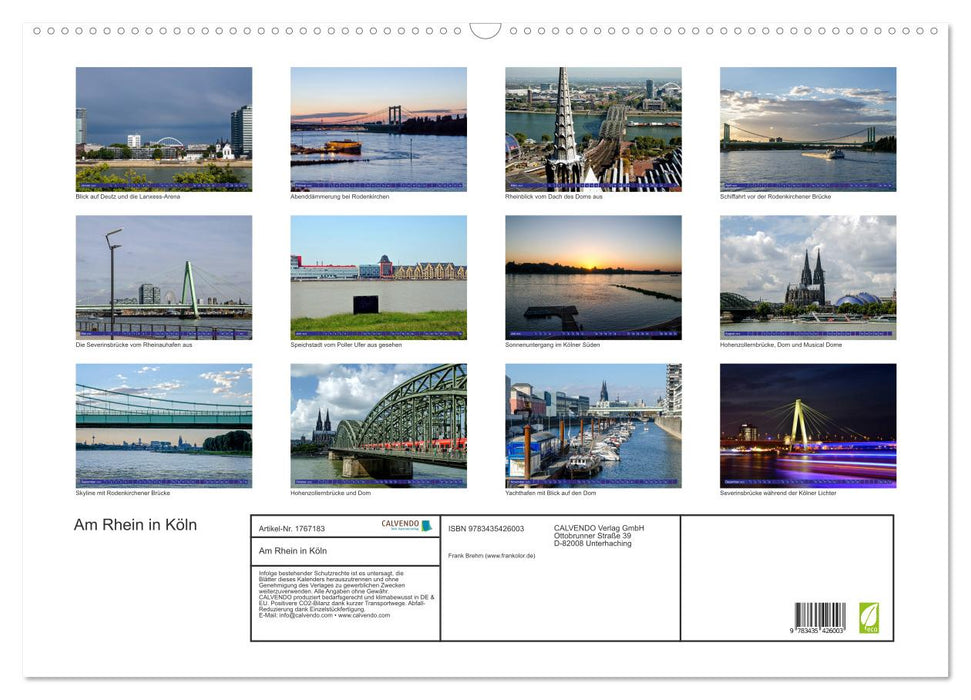 Am Rhein in Köln (CALVENDO Wandkalender 2025)