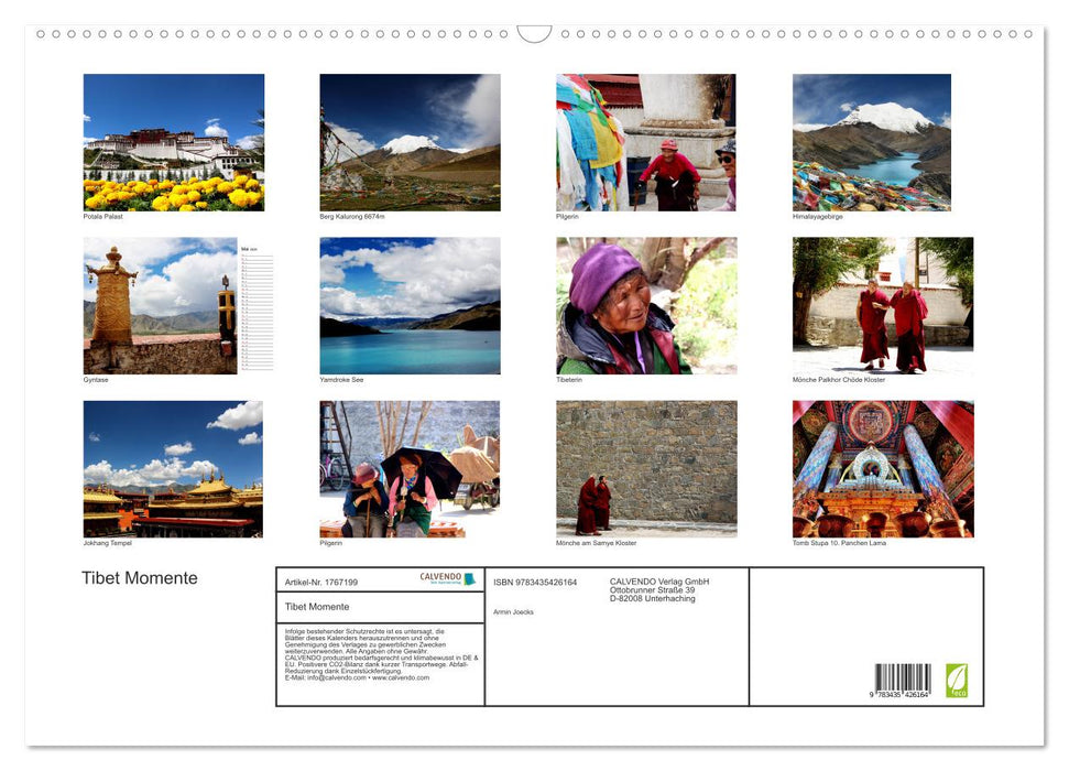 Tibet Momente (CALVENDO Wandkalender 2025)