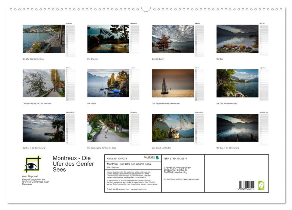 Montreux - Die Ufer des Genfer Sees (CALVENDO Wandkalender 2025)