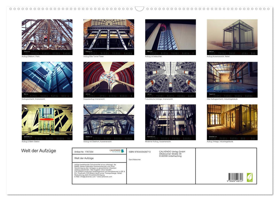 Welt der Aufzüge (CALVENDO Wandkalender 2025)