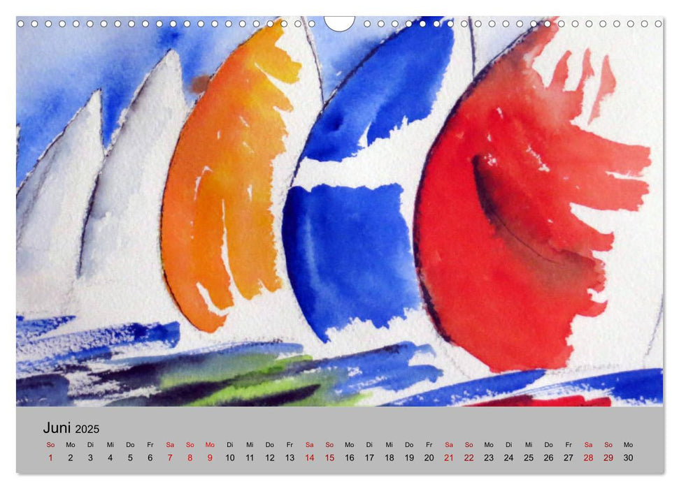 Aquarelle - Bootsgeflüster (CALVENDO Wandkalender 2025)