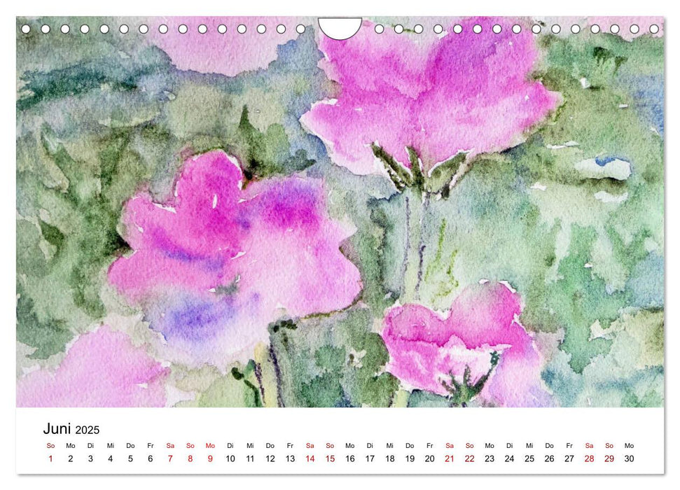 Blütenduft Aquarelle (CALVENDO Wandkalender 2025)