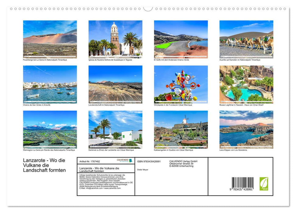 Lanzarote - Wo die Vulkane die Landschaft formten (CALVENDO Premium Wandkalender 2025)