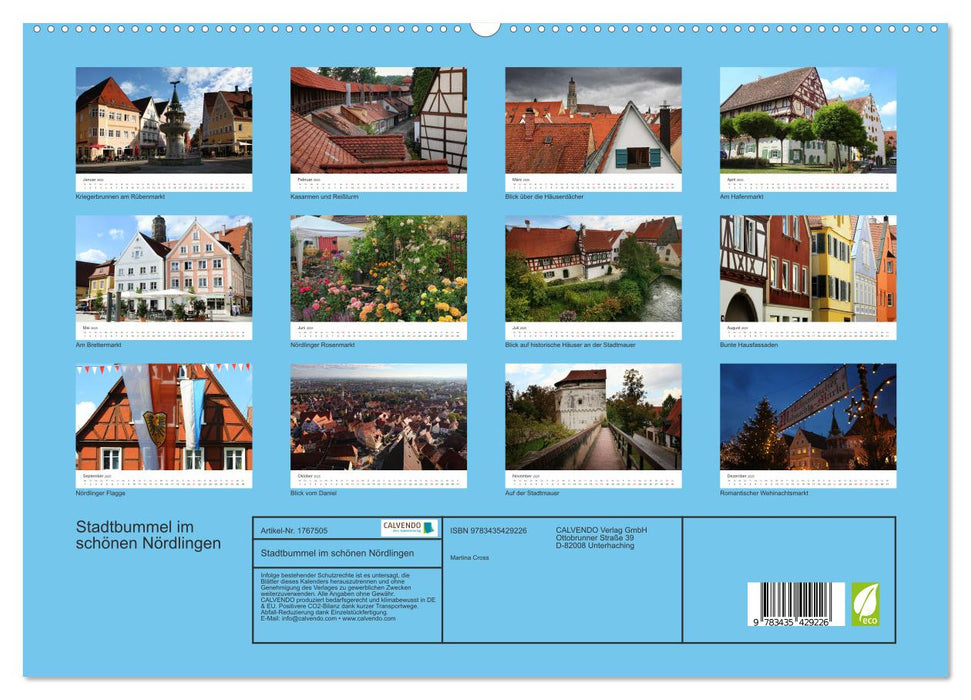 Stadtbummel im schönen Nördlingen (CALVENDO Premium Wandkalender 2025)