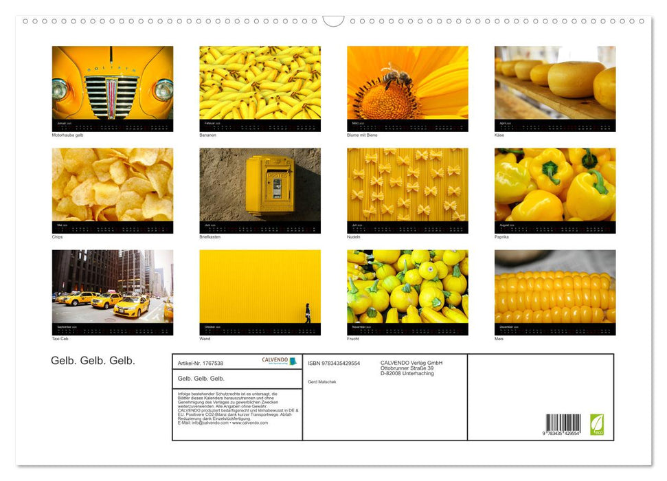 Gelb. Gelb. Gelb. (CALVENDO Wandkalender 2025)