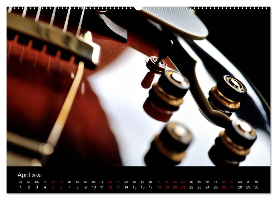 Feinheiten - Alte Gitarren im Detail (CALVENDO Premium Wandkalender 2025)