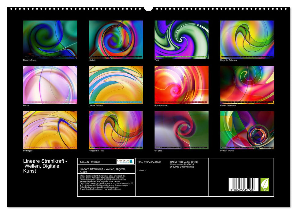 Lineare Strahlkraft - Wellen, Digitale Kunst (CALVENDO Premium Wandkalender 2025)