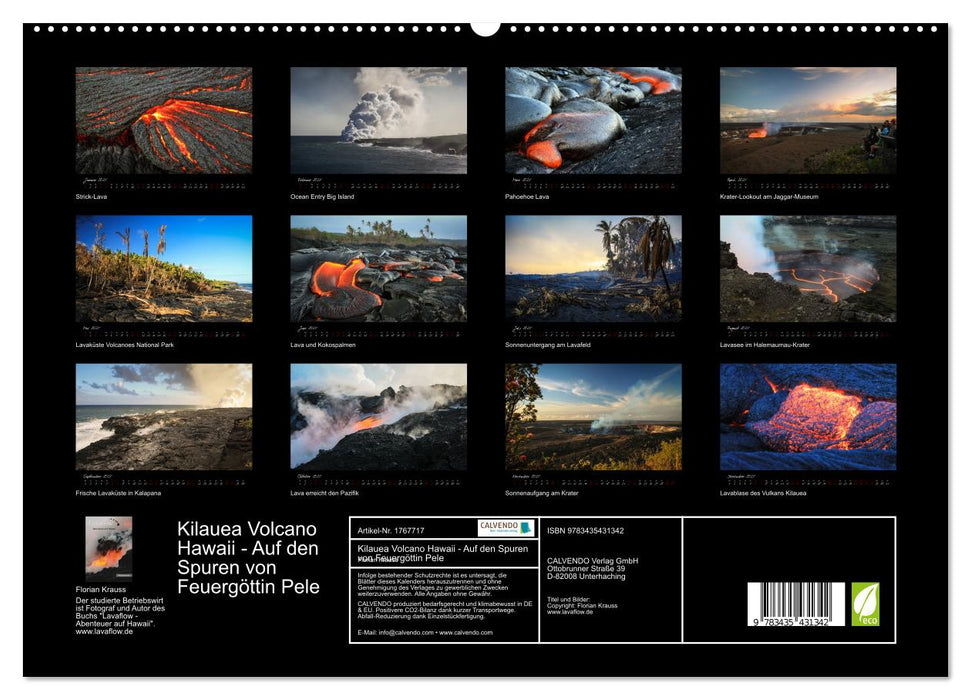 Kilauea Volcano Hawaii - Auf den Spuren von Feuergöttin Pele (CALVENDO Premium Wandkalender 2025)