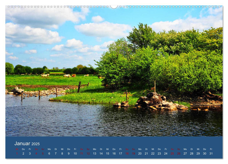 Auf dem Shannon - Mit dem Boot durch Irland (CALVENDO Wandkalender 2025)