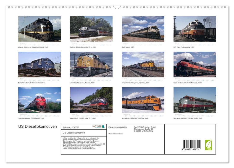 US Diesellokomotiven (CALVENDO Premium Wandkalender 2025)