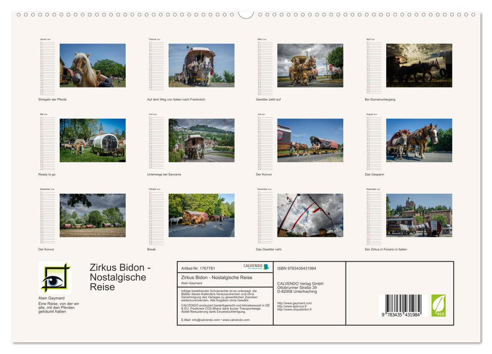 Zirkus Bidon - Nostalgische Reise (CALVENDO Premium Wandkalender 2025)