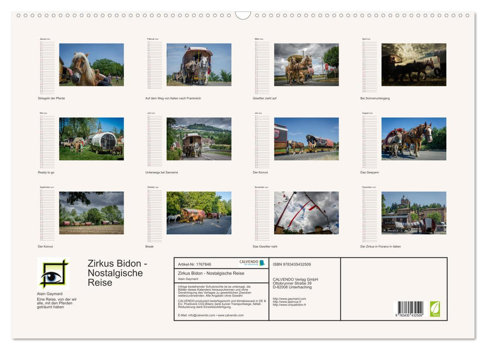 Zirkus Bidon - Nostalgische Reise (CALVENDO Wandkalender 2025)