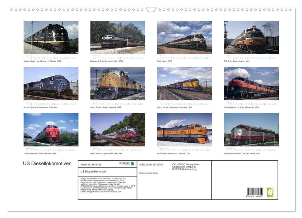 US Diesellokomotiven (CALVENDO Wandkalender 2025)