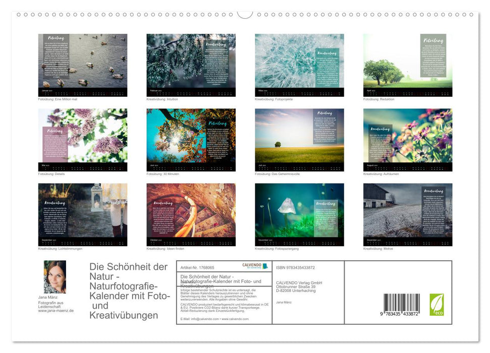 Die Schönheit der Natur - Naturfotografie-Kalender mit Foto- und Kreativübungen (CALVENDO Premium Wandkalender 2025)