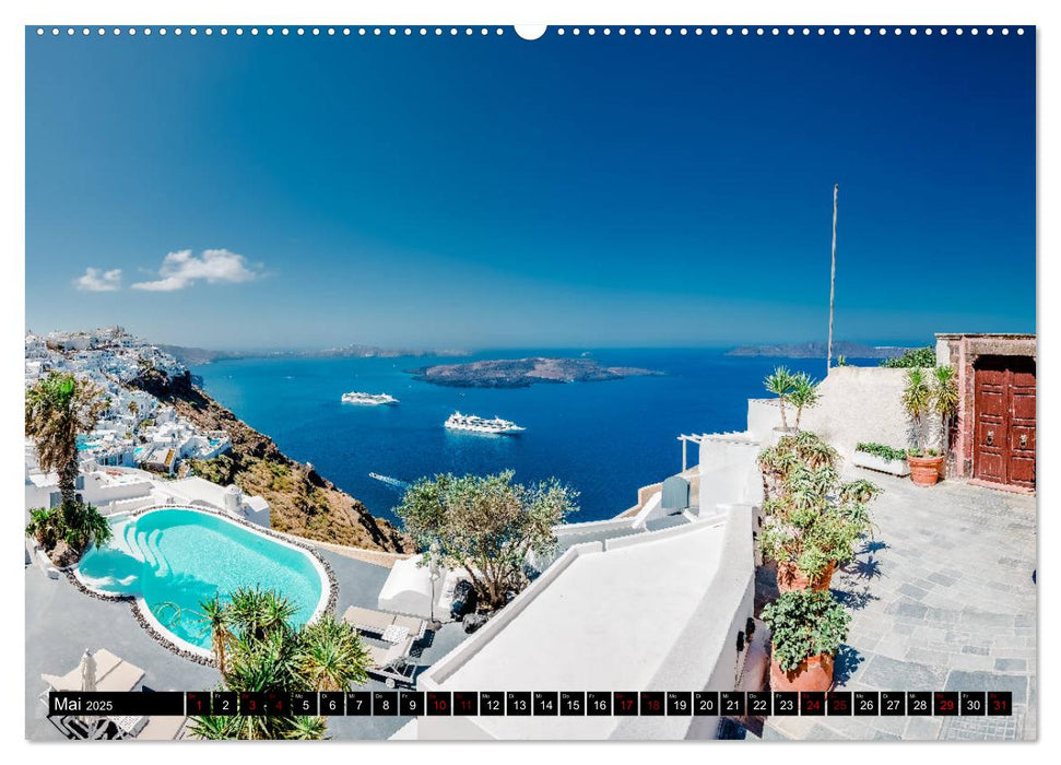 Santorini - Perle in der Ägais (CALVENDO Premium Wandkalender 2025)