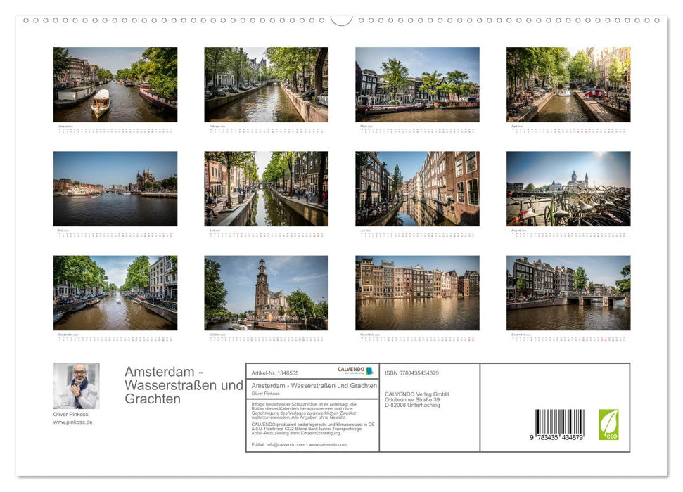 Amsterdam - Wasserstraßen und Grachten (CALVENDO Premium Wandkalender 2025)