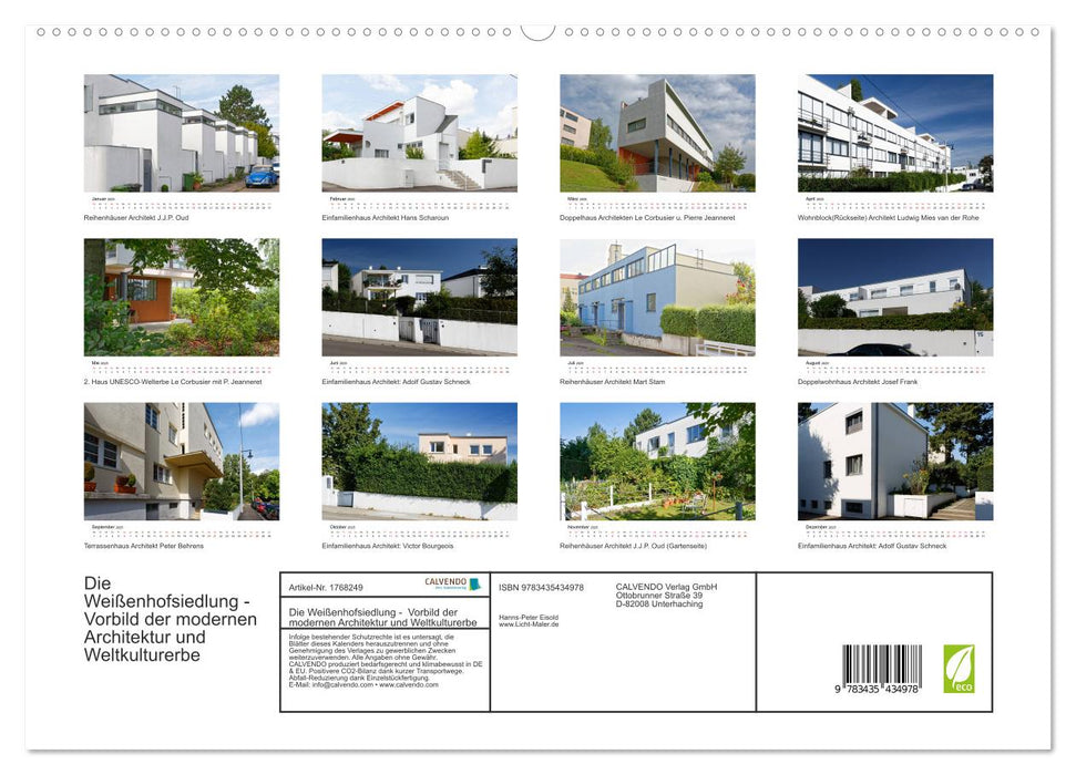 Die Weißenhofsiedlung - Vorbild der modernen Architektur und Weltkulturerbe (CALVENDO Premium Wandkalender 2025)