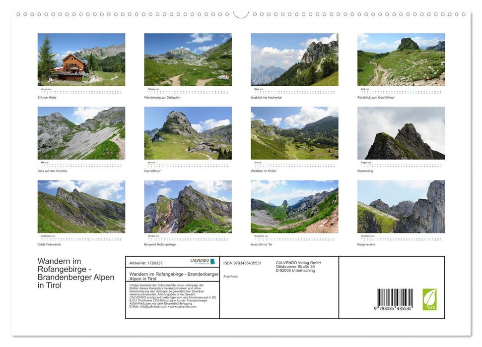 Wandern im Rofangebirge - Brandenberger Alpen in Tirol (CALVENDO Premium Wandkalender 2025)