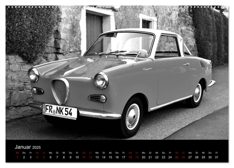 Goggomobil Coupè 250 TS in schwarzweiss (CALVENDO Wandkalender 2025)