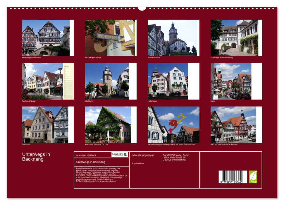 Unterwegs in Backnang (CALVENDO Premium Wandkalender 2025)