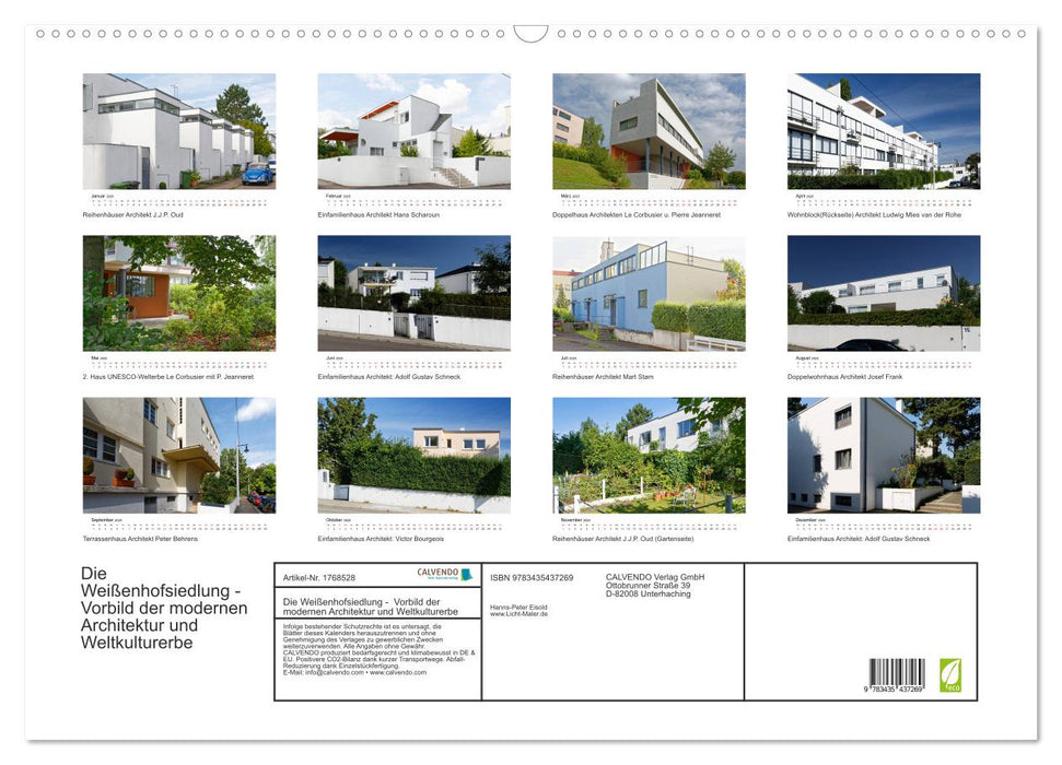 Die Weißenhofsiedlung - Vorbild der modernen Architektur und Weltkulturerbe (CALVENDO Wandkalender 2025)