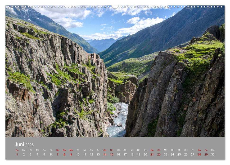 Das Stubaital in Tirol - Gipfelsturm und Gletscherseen (CALVENDO Wandkalender 2025)