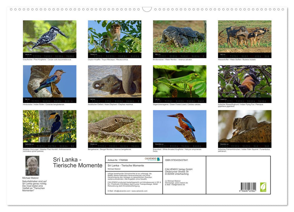 Sri Lanka - Tierische Momente (CALVENDO Wandkalender 2025)