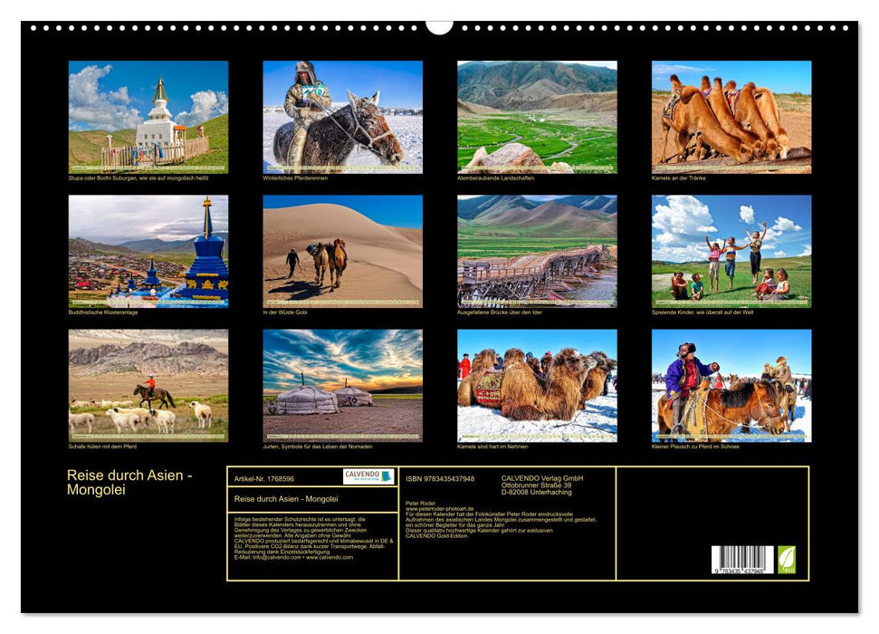 Reise durch Asien - Mongolei (CALVENDO Wandkalender 2025)