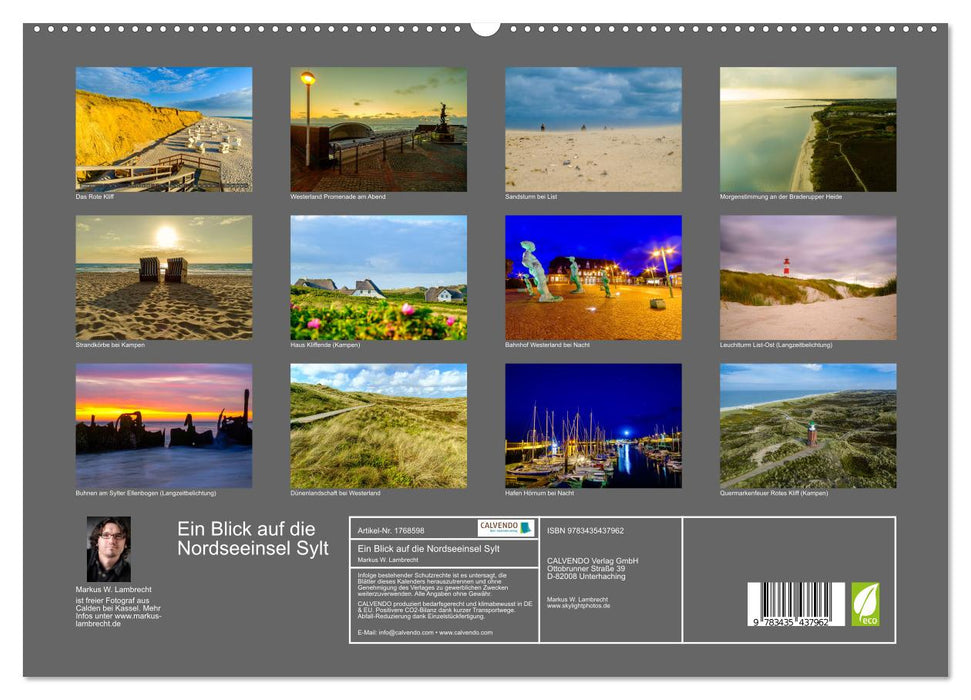 Ein Blick auf die Nordseeinsel Sylt (CALVENDO Premium Wandkalender 2025)