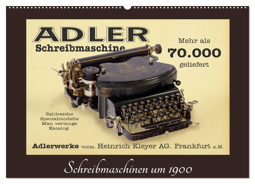 Schreibmaschinen um 1900 (CALVENDO Wandkalender 2025)