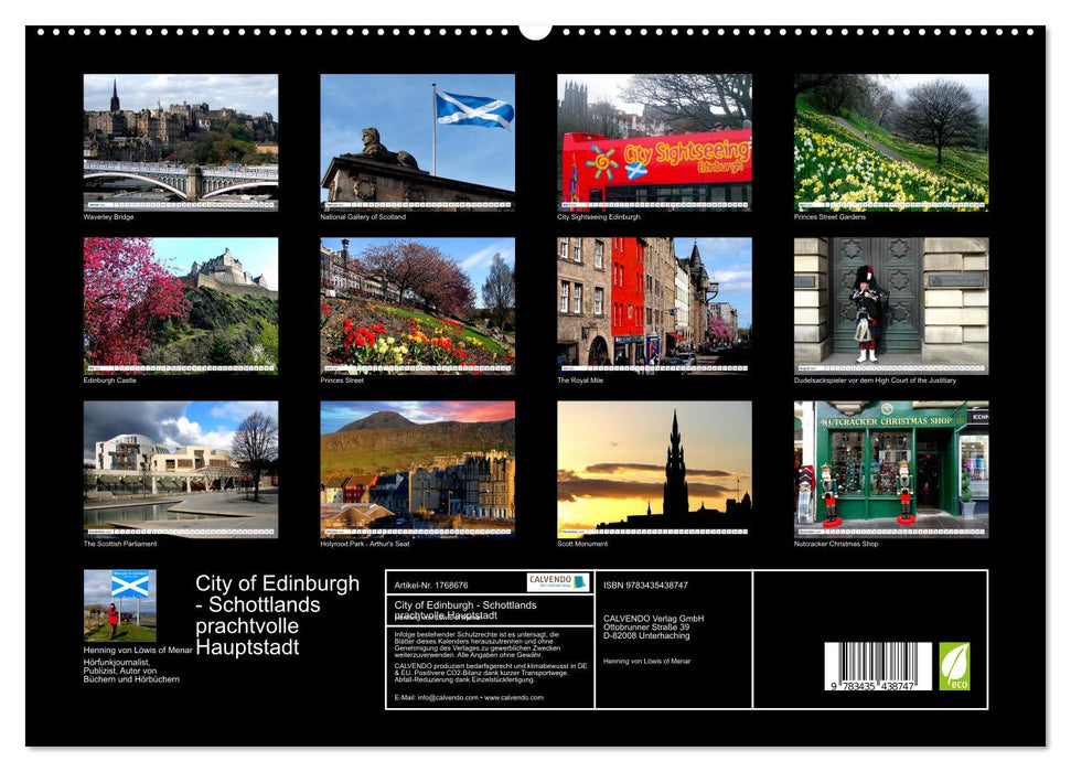 City of Edinburgh - Schottlands prachtvolle Hauptstadt (CALVENDO Premium Wandkalender 2025)