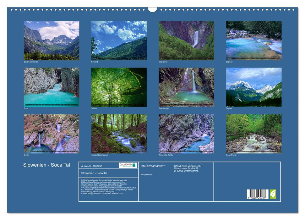 Slowenien - Soca Tal (CALVENDO Wandkalender 2025)