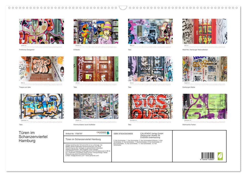 Türen im Schanzenviertel Hamburg (CALVENDO Wandkalender 2025)