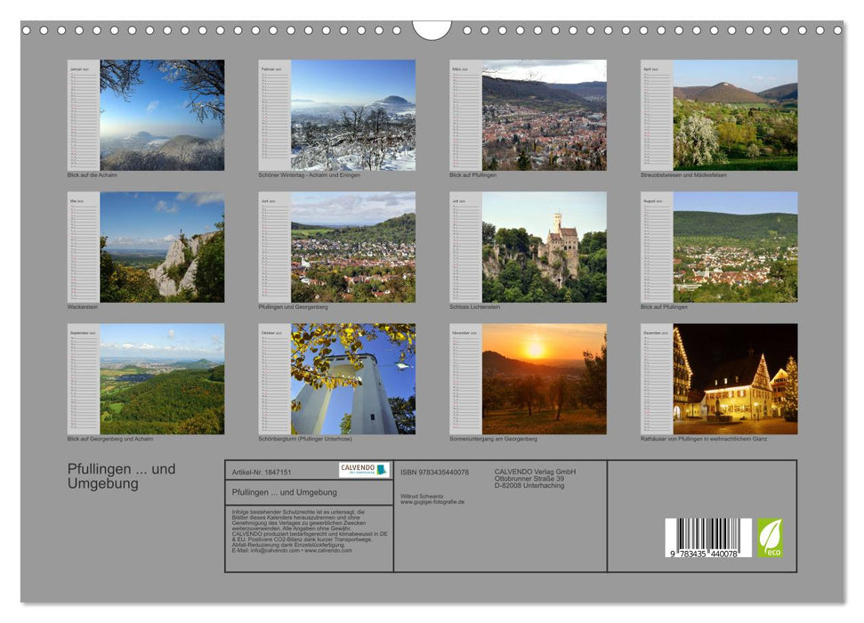 Pfullingen ... und Umgebung (CALVENDO Wandkalender 2025)