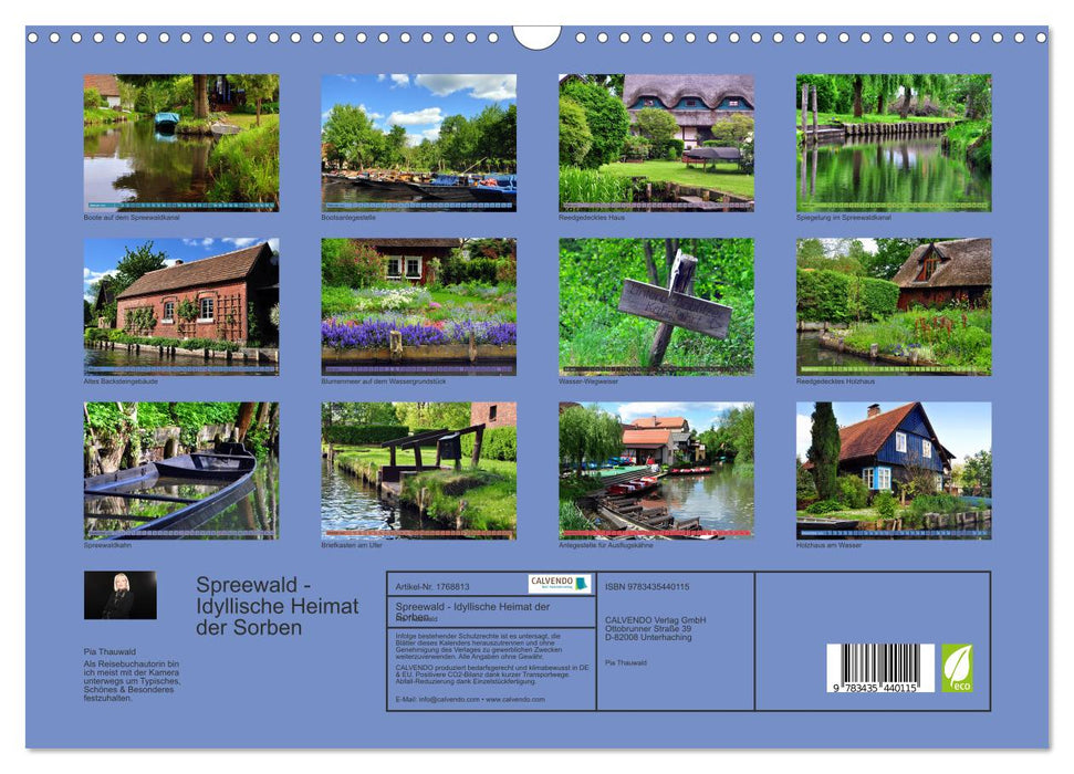 Spreewald - Idyllische Heimat der Sorben (CALVENDO Wandkalender 2025)