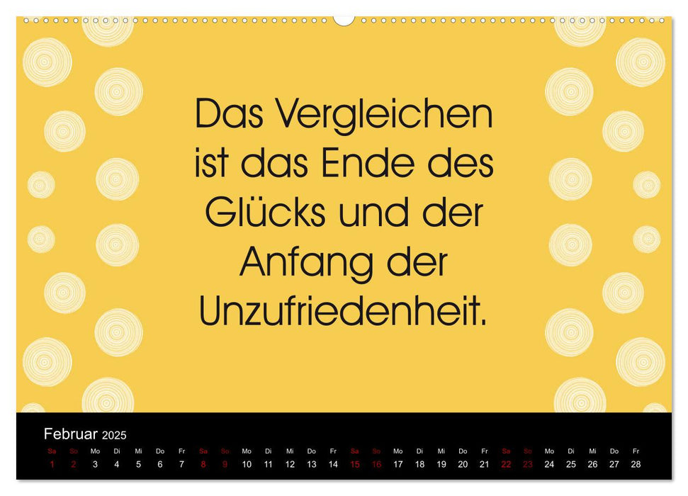 Glücklich sein... Zwölf philosophische Zitate zum Glück (CALVENDO Premium Wandkalender 2025)