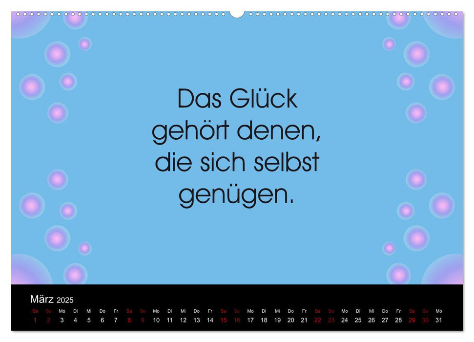 Glücklich sein... Zwölf philosophische Zitate zum Glück (CALVENDO Premium Wandkalender 2025)