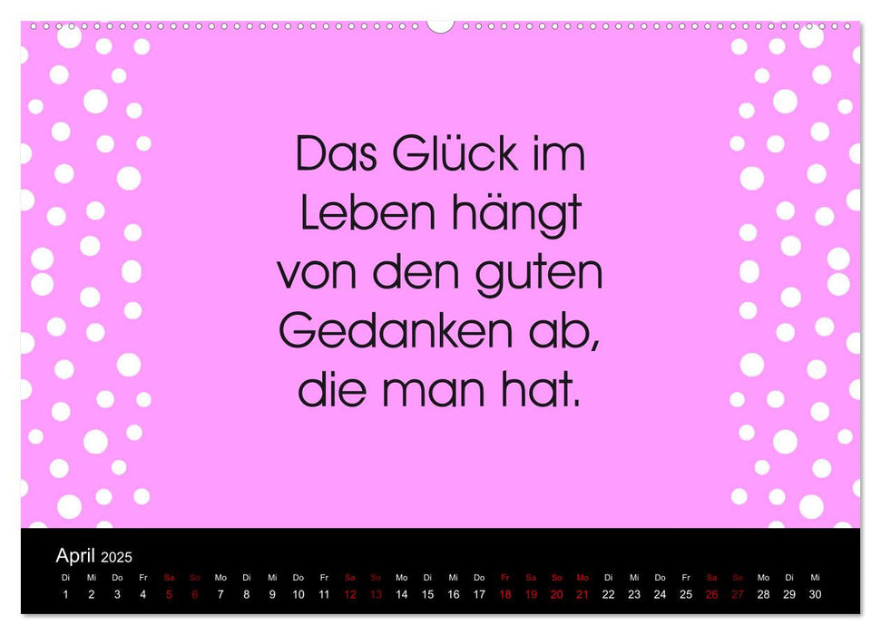 Glücklich sein... Zwölf philosophische Zitate zum Glück (CALVENDO Premium Wandkalender 2025)