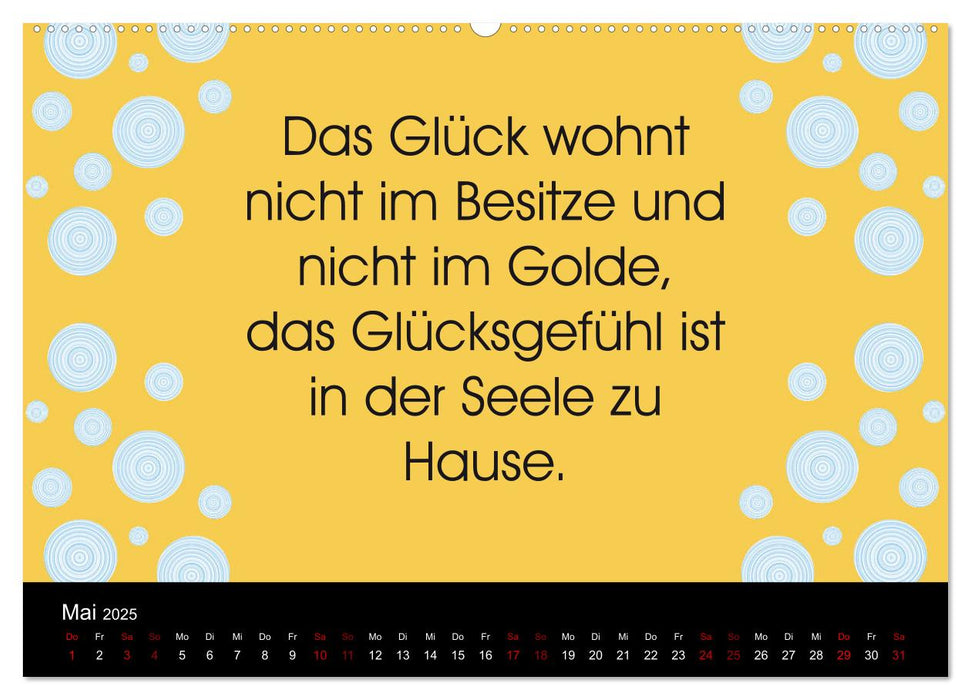 Glücklich sein... Zwölf philosophische Zitate zum Glück (CALVENDO Premium Wandkalender 2025)