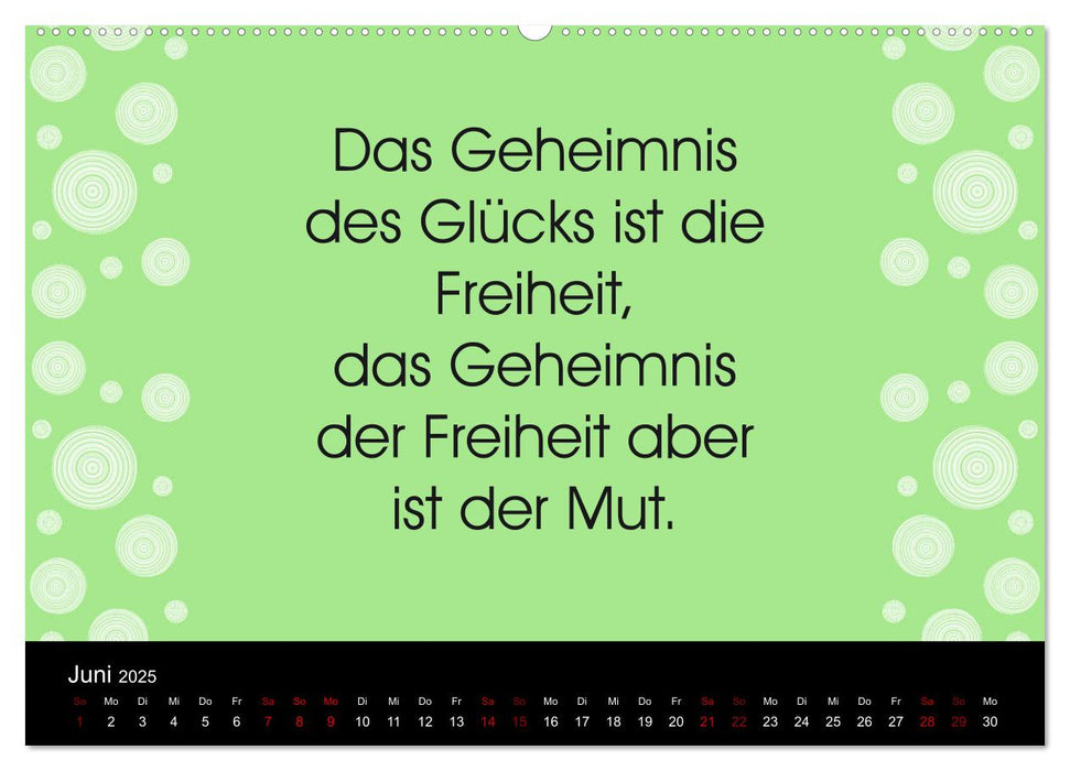 Glücklich sein... Zwölf philosophische Zitate zum Glück (CALVENDO Premium Wandkalender 2025)