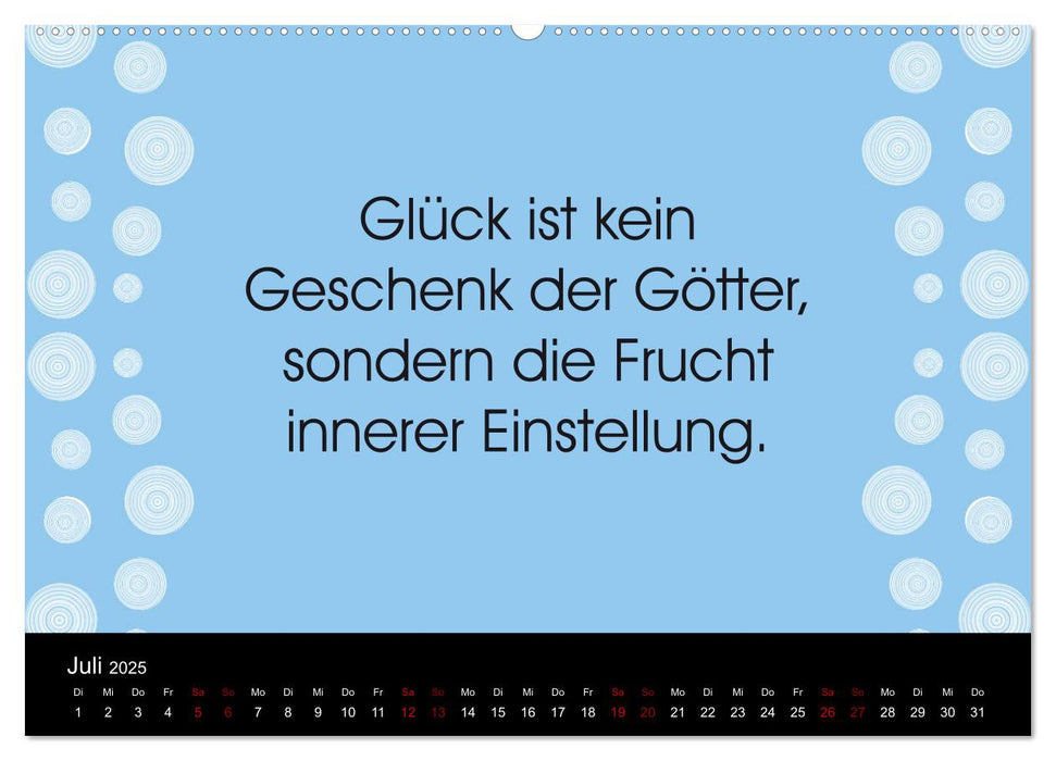 Glücklich sein... Zwölf philosophische Zitate zum Glück (CALVENDO Premium Wandkalender 2025)