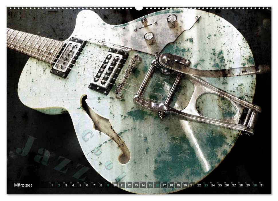 Gitarren - Grunge Style (CALVENDO Premium Wandkalender 2025)