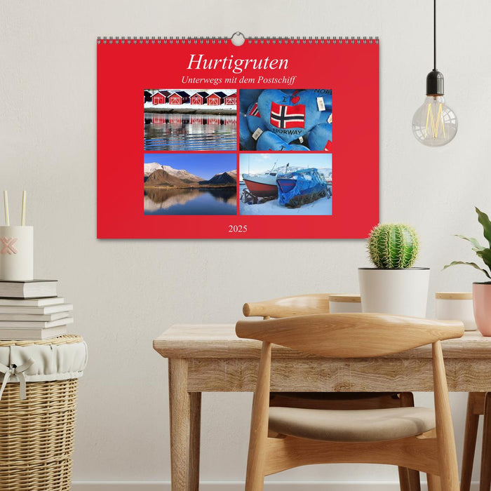 Hurtigruten - Unterwegs mit dem Postschiff (CALVENDO Wandkalender 2025)