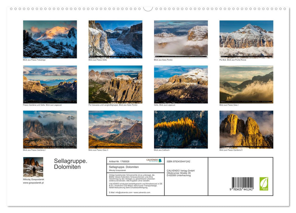 Sellagruppe. Dolomiten (CALVENDO Premium Wandkalender 2025)