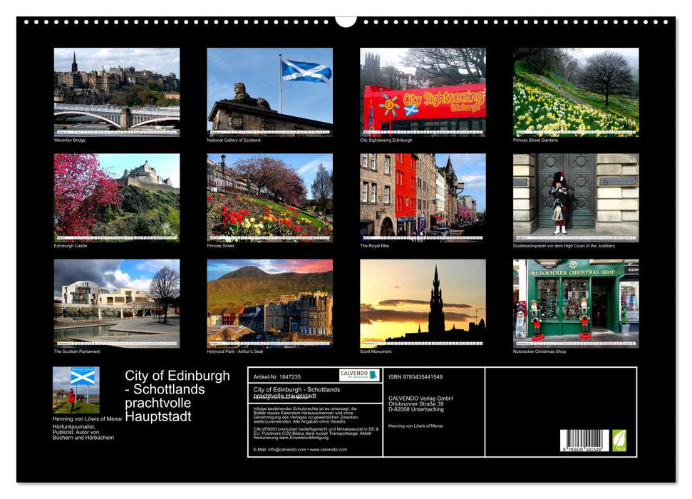 City of Edinburgh - Schottlands prachtvolle Hauptstadt (CALVENDO Wandkalender 2025)