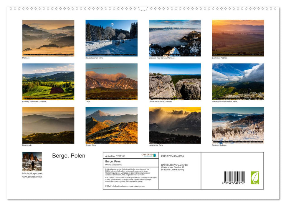 Berge. Polen (CALVENDO Premium Wandkalender 2025)