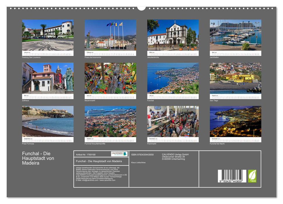 Funchal - Die Hauptstadt von Madeira (CALVENDO Premium Wandkalender 2025)