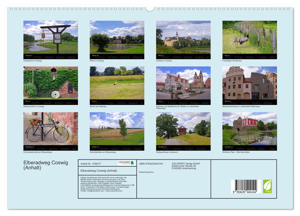 Elberadweg Coswig (Anhalt) (CALVENDO Premium Wandkalender 2025)